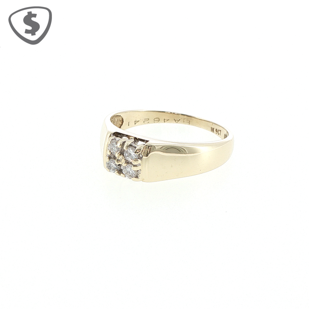 9ct Yellow Gold Diamond Cluster Ring