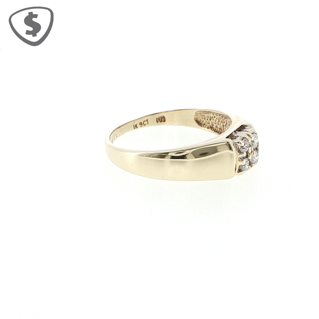 9ct Yellow Gold Diamond Cluster Ring