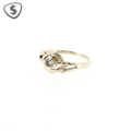 9ct Yellow Gold Textured Bypass Solitaire Ring