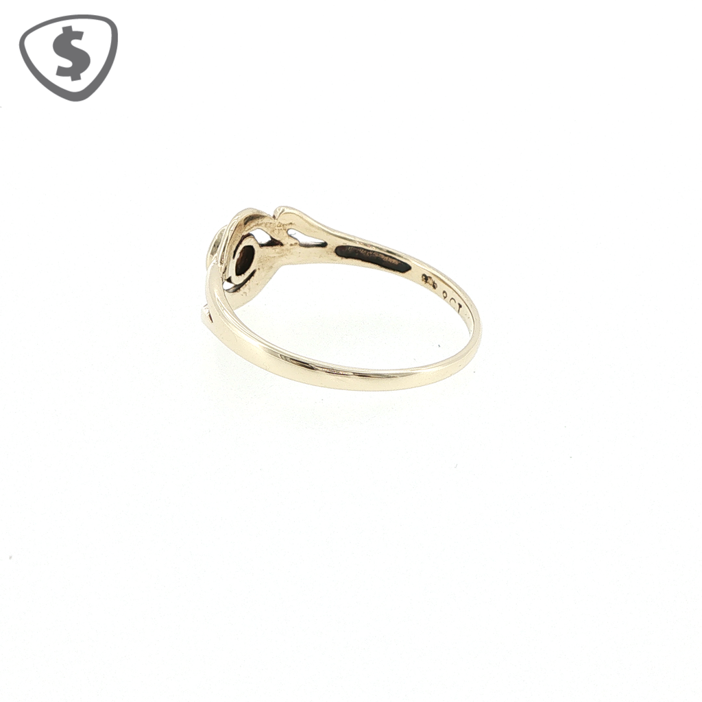 9ct Yellow Gold Textured Bypass Solitaire Ring