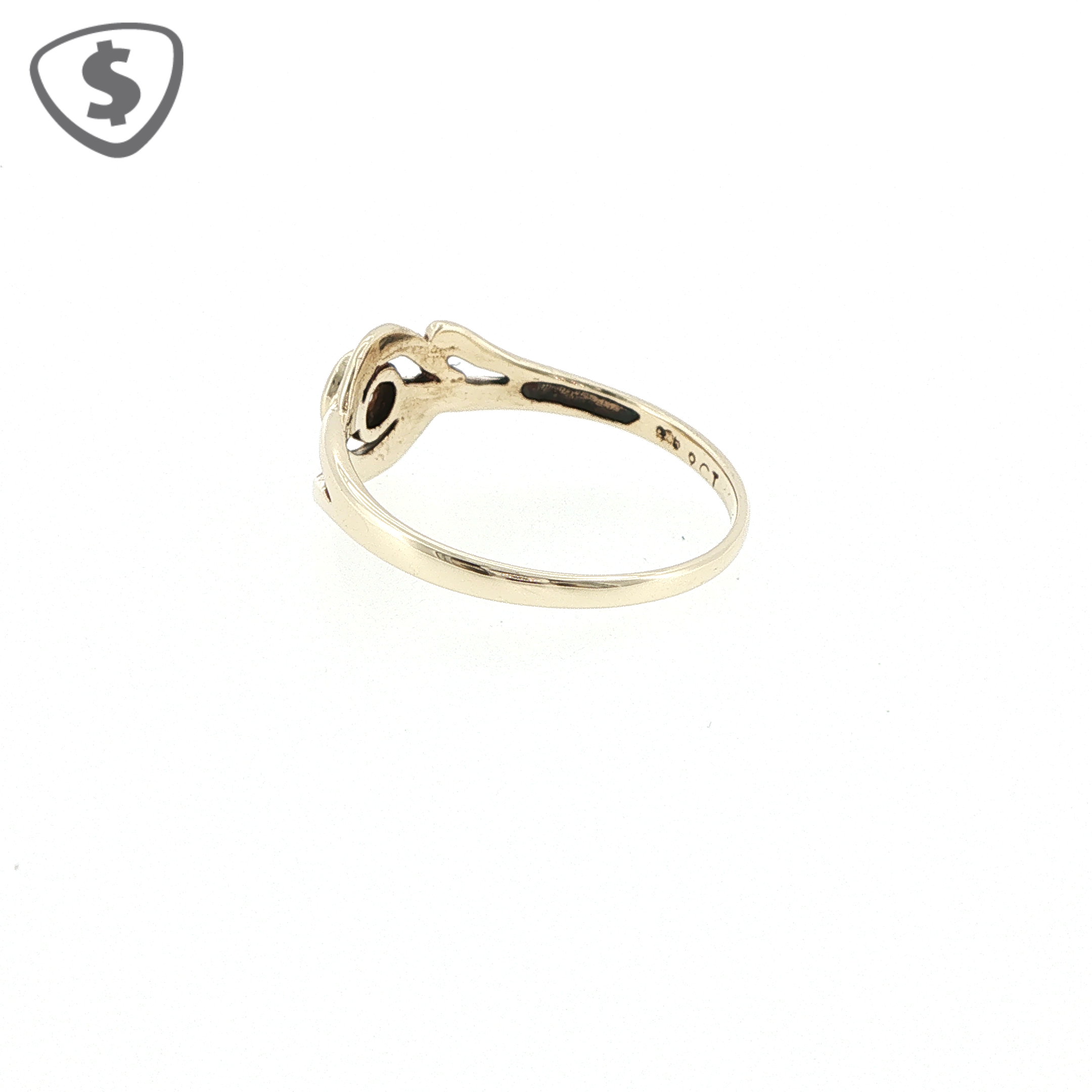 9ct Yellow Gold Textured Bypass Solitaire Ring