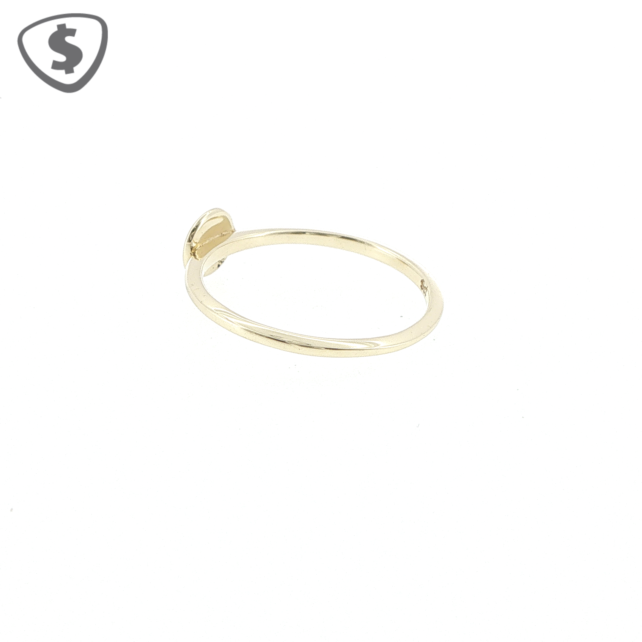 9ct Yellow Gold Minimalist Round Disc Signet Ring