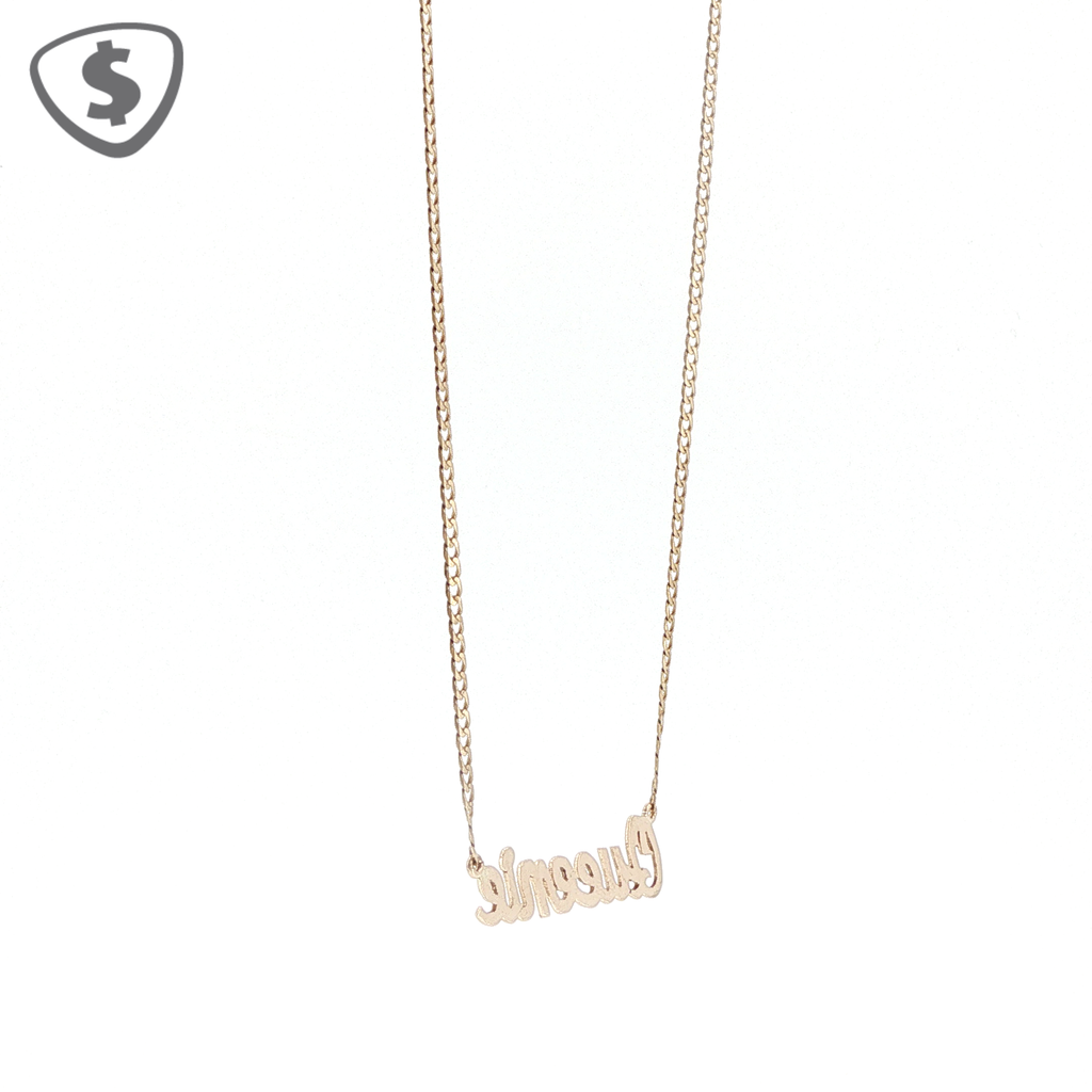 9ct Yellow Gold Script Name Necklace