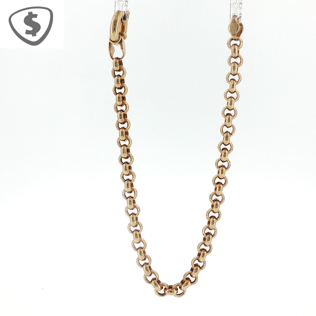 9ct Yellow Gold Belcher Link Bracelet