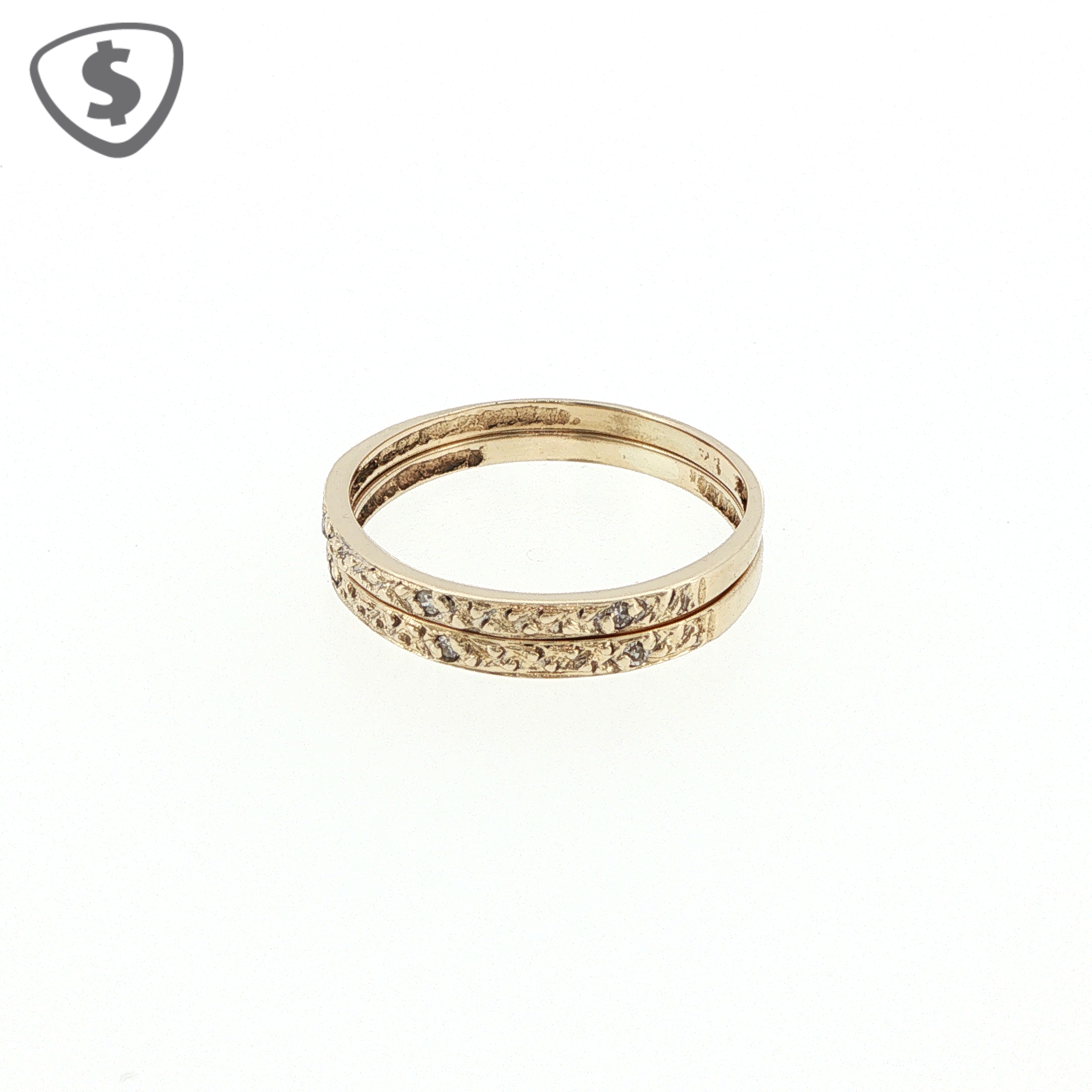 9ct Yellow Gold Diamond Ring Band Set