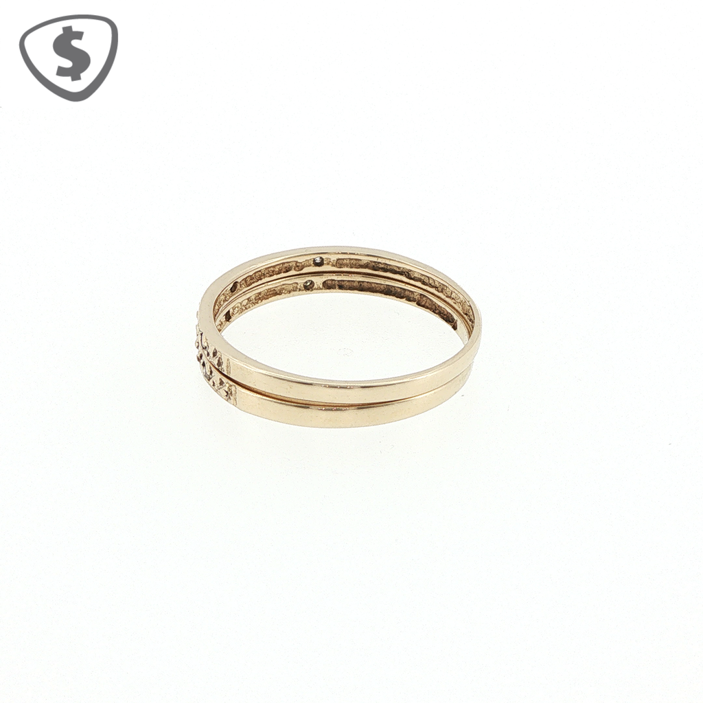 9ct Yellow Gold Diamond Ring Band Set