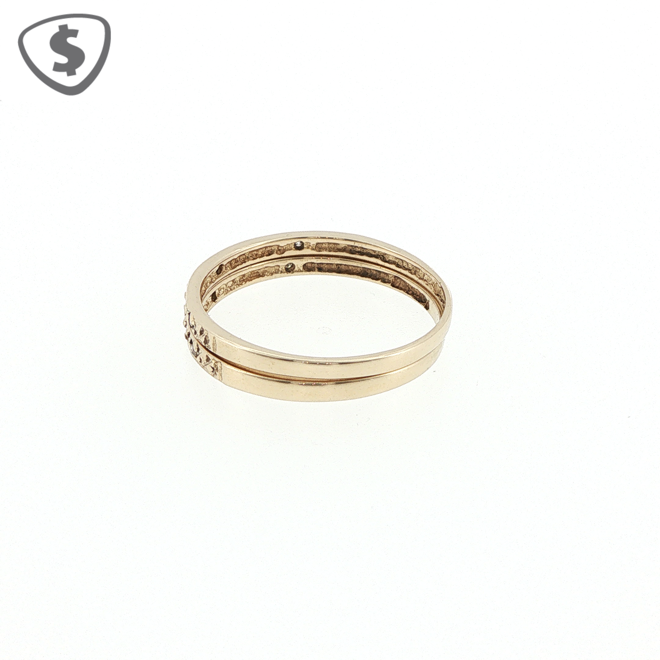 9ct Yellow Gold Diamond Ring Band Set