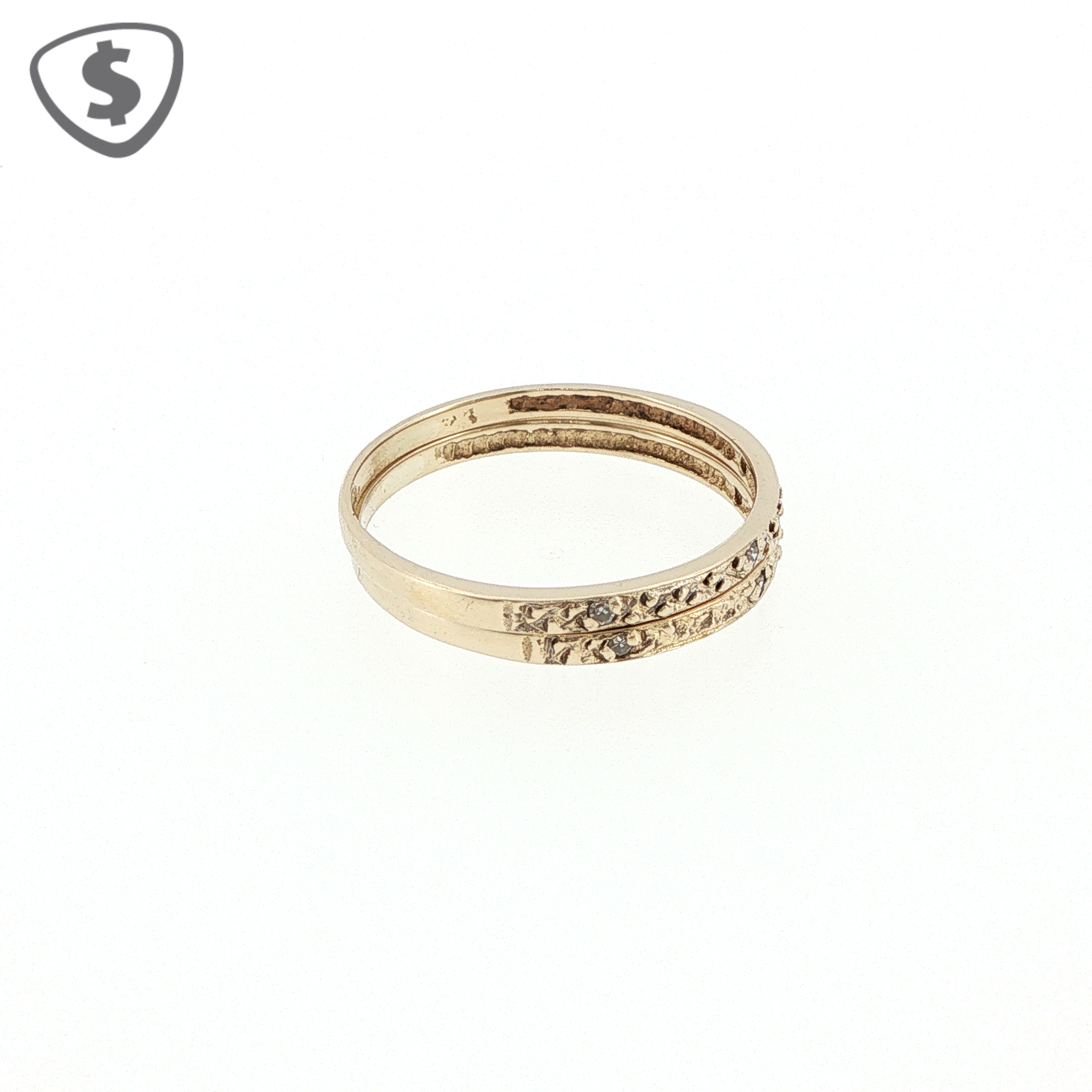 9ct Yellow Gold Diamond Ring Band Set