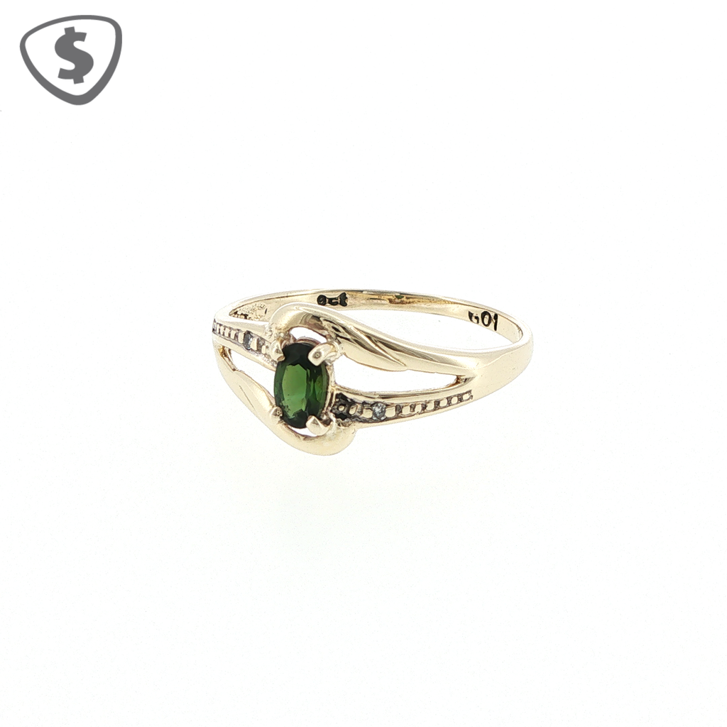9ct Yellow Gold Green Sapphire Ring