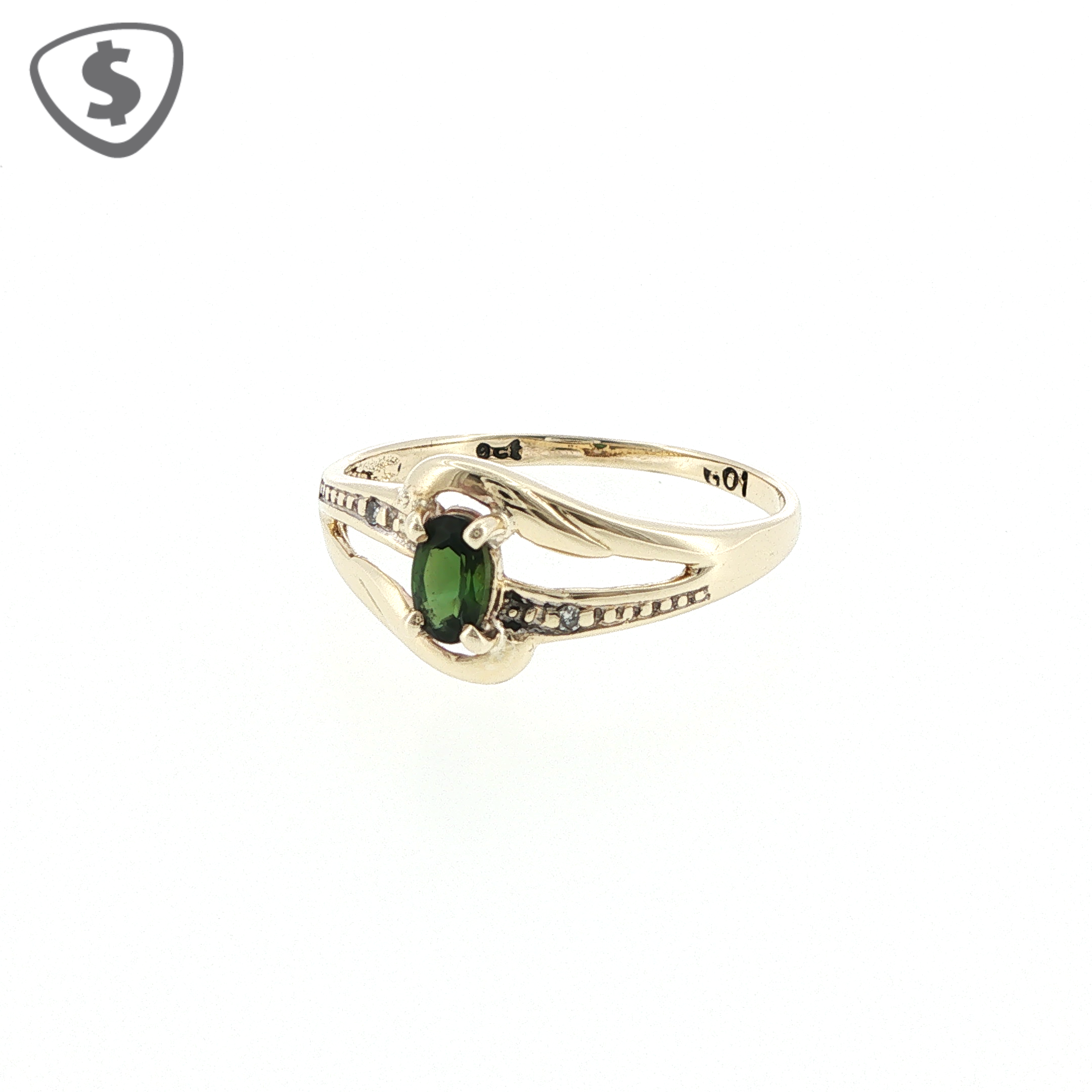 9ct Yellow Gold Green Sapphire Ring