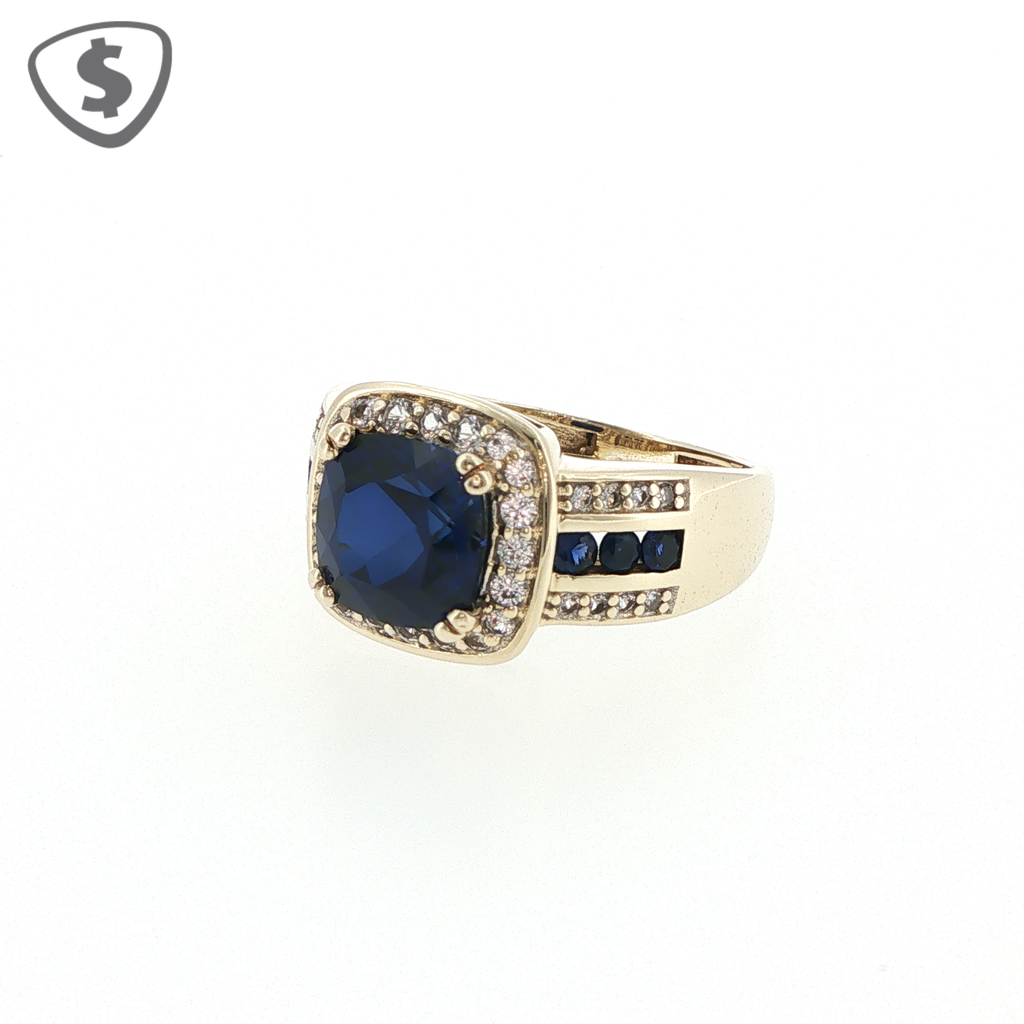 9ct Yellow Gold Halo Dress Ring