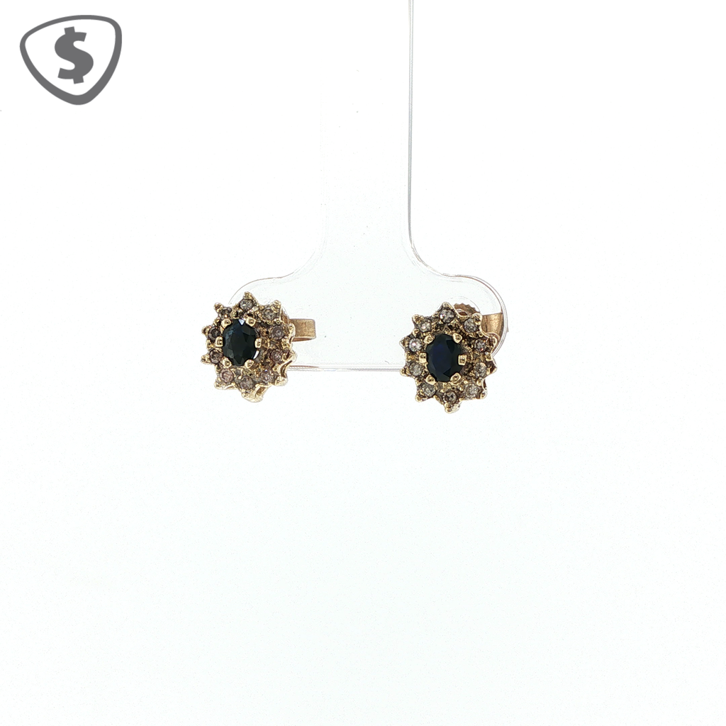 9ct Yellow Gold Sapphire Earrings