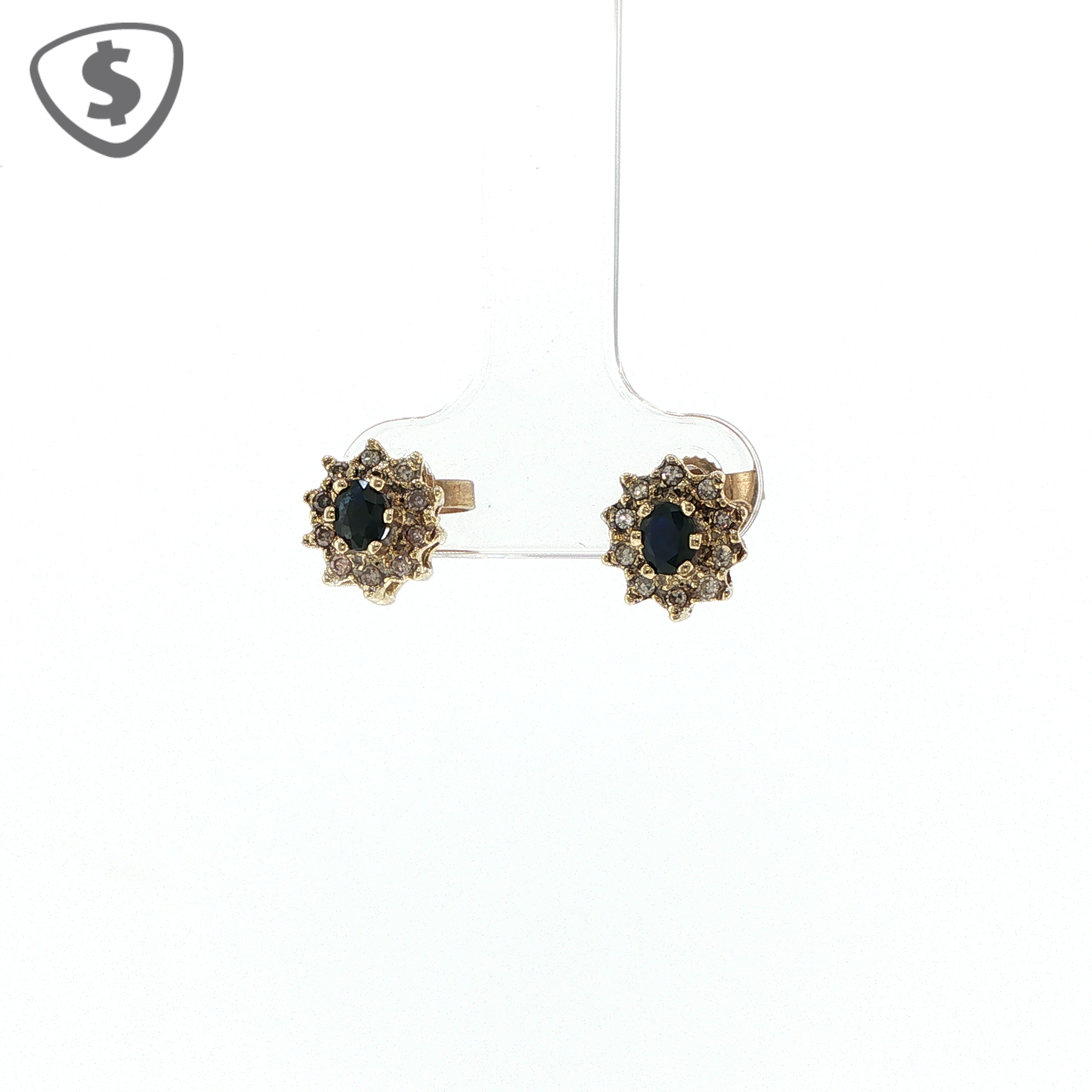 9ct Yellow Gold Sapphire Earrings