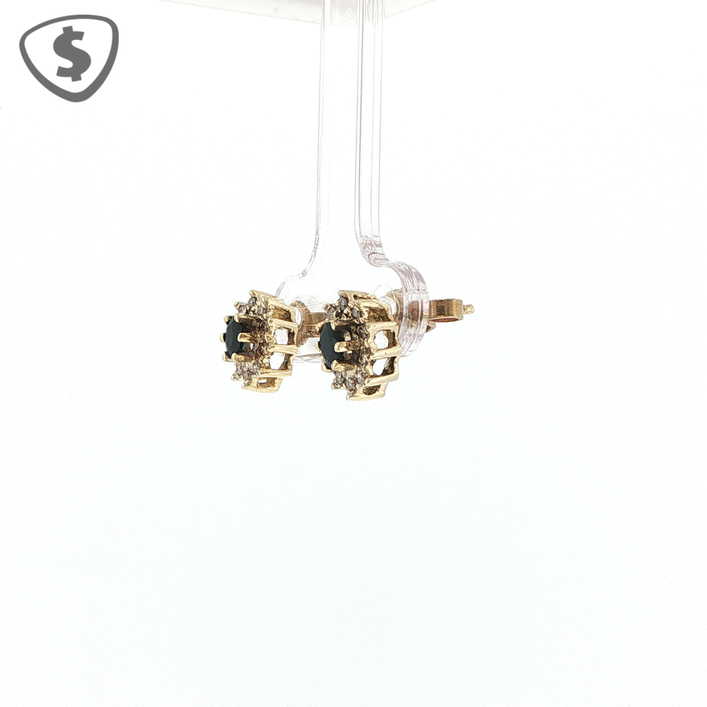 9ct Yellow Gold Sapphire Earrings