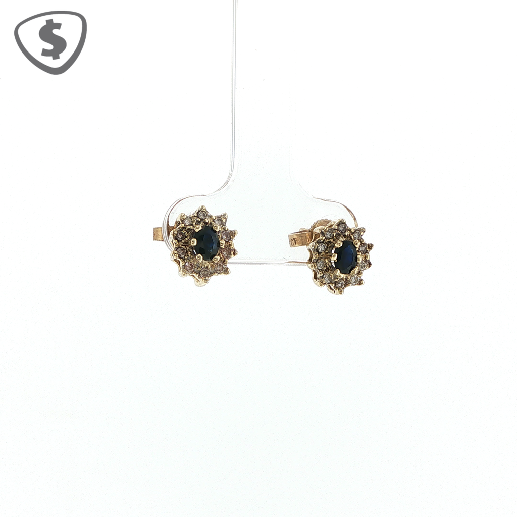 9ct Yellow Gold Sapphire Earrings