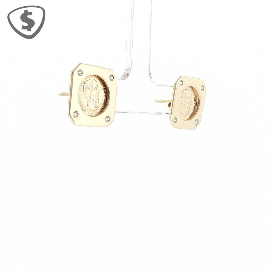 9ct Yellow Gold Coin Earrings Set