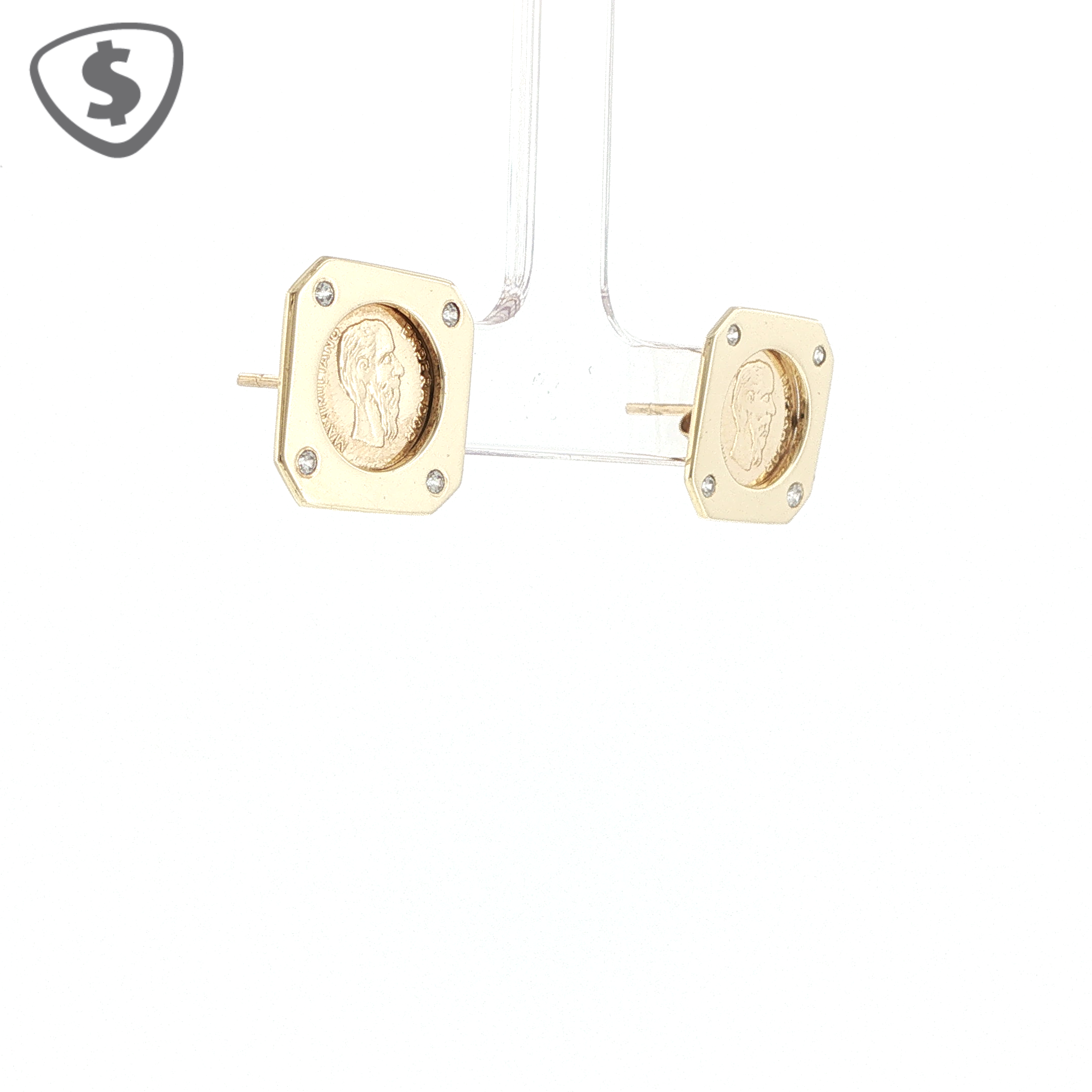 9ct Yellow Gold Coin Earrings Set