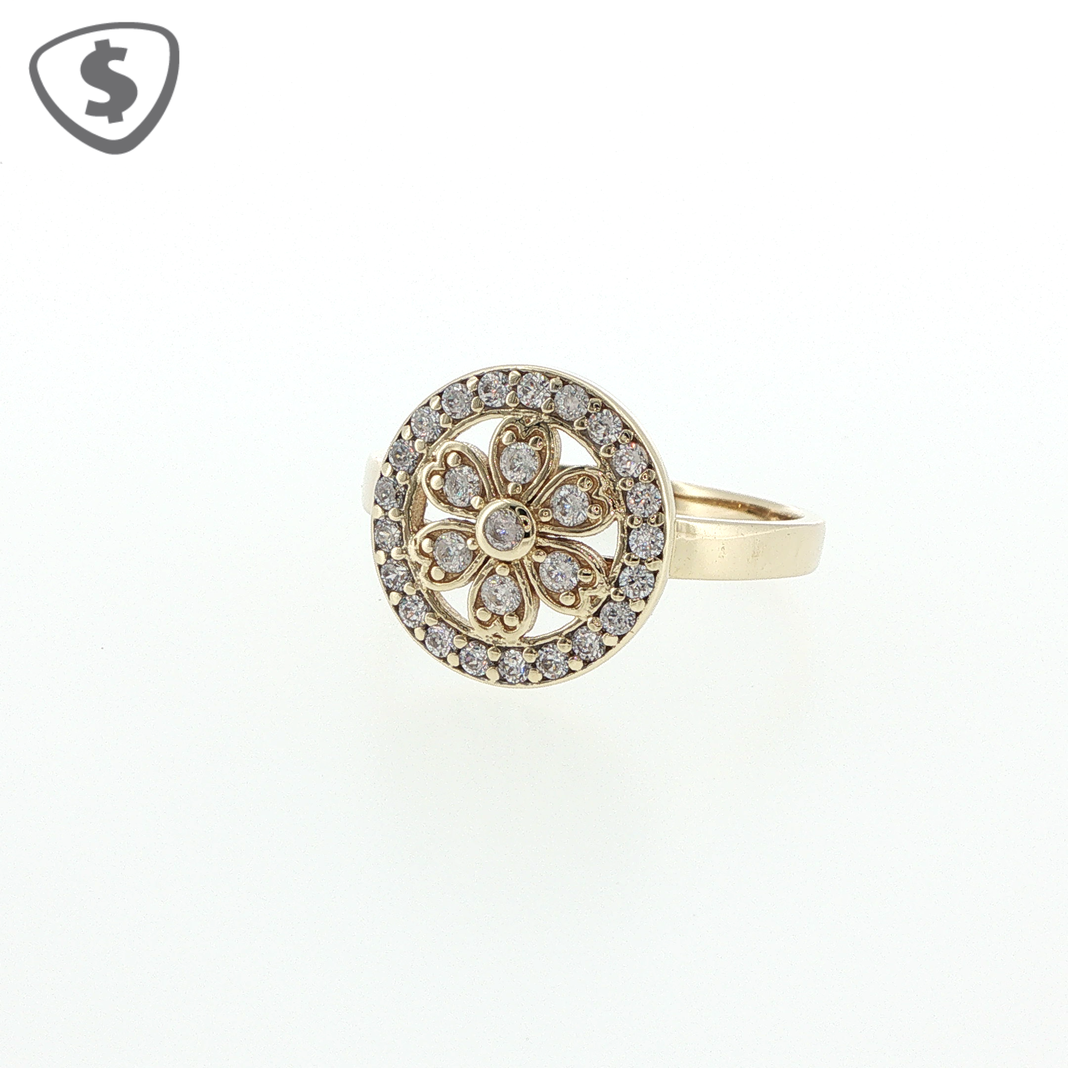 9ct Yellow Gold Halo Cocktail Ring