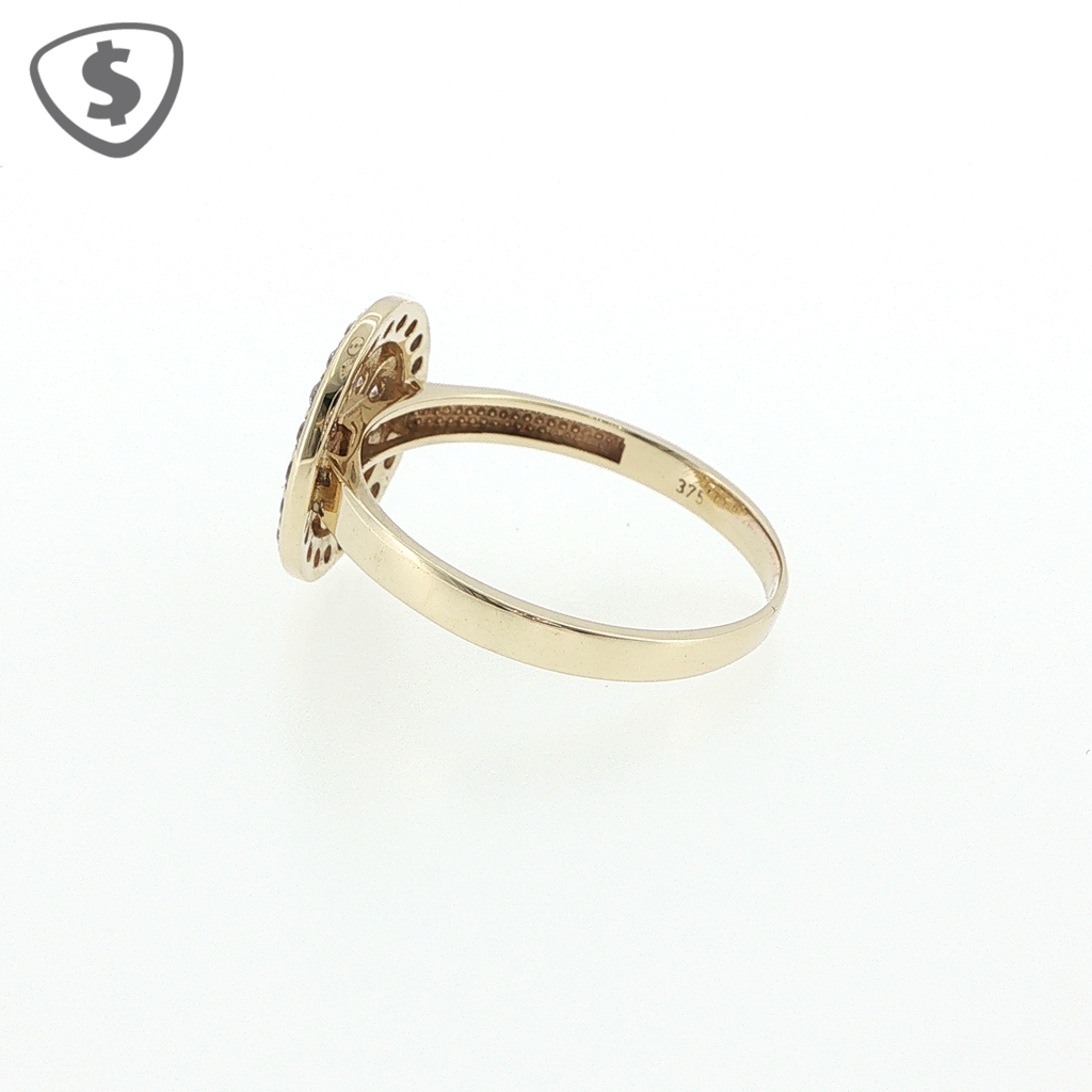 9ct Yellow Gold Halo Cocktail Ring