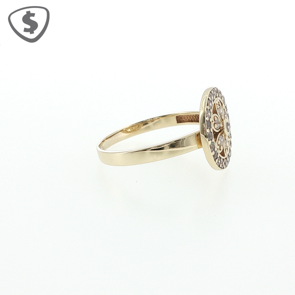 9ct Yellow Gold Halo Cocktail Ring
