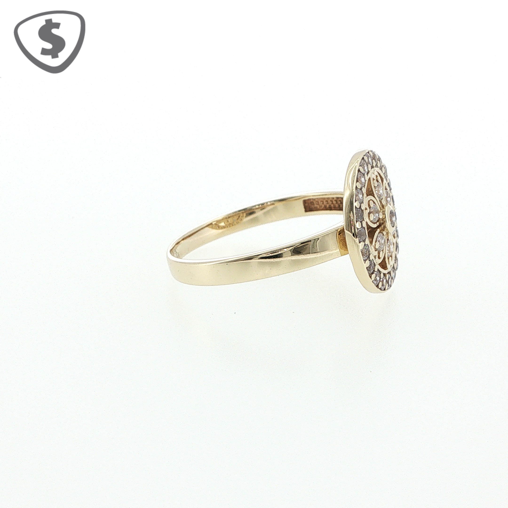 9ct Yellow Gold Halo Cocktail Ring