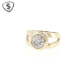 9ct Yellow Gold Round Bezel Set Solitaire Ring