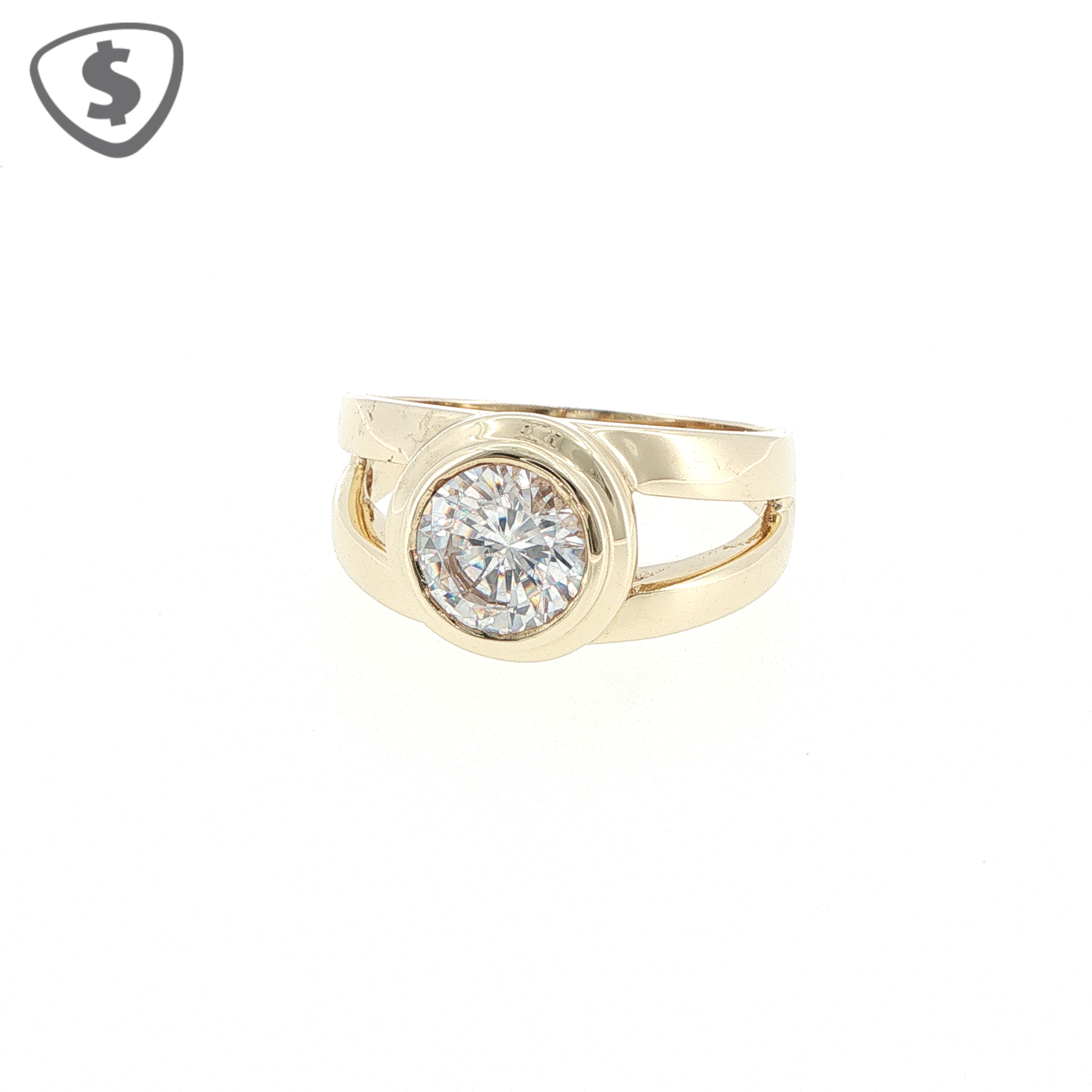 9ct Yellow Gold Round Bezel Set Solitaire Ring