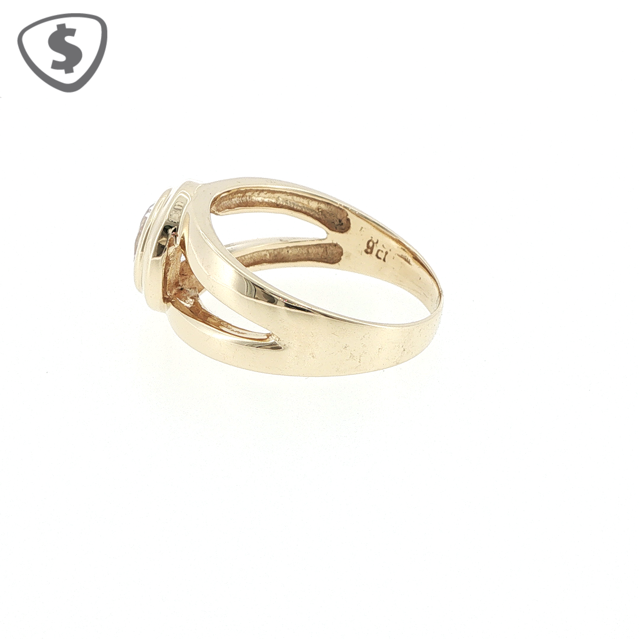 9ct Yellow Gold Round Bezel Set Solitaire Ring