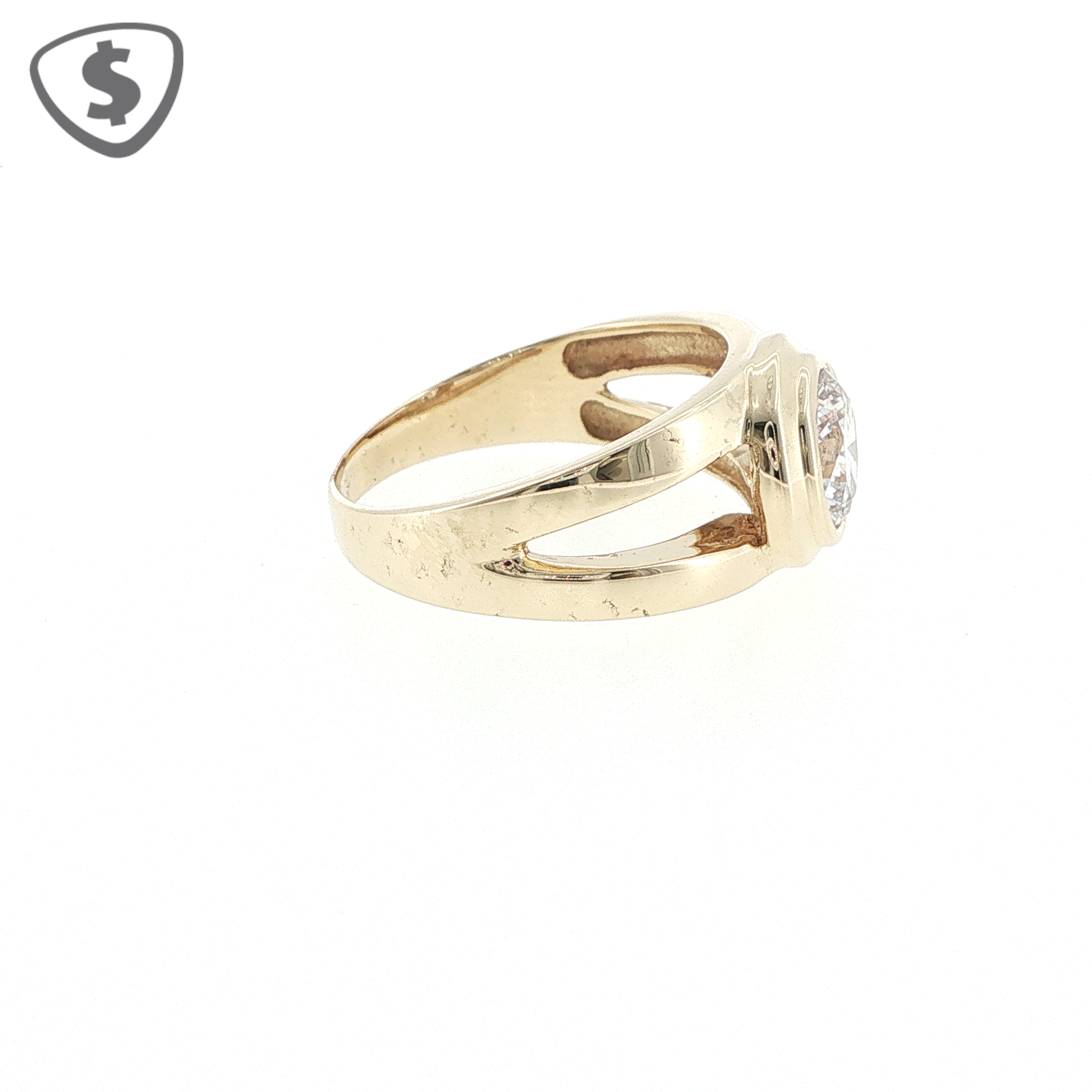 9ct Yellow Gold Round Bezel Set Solitaire Ring