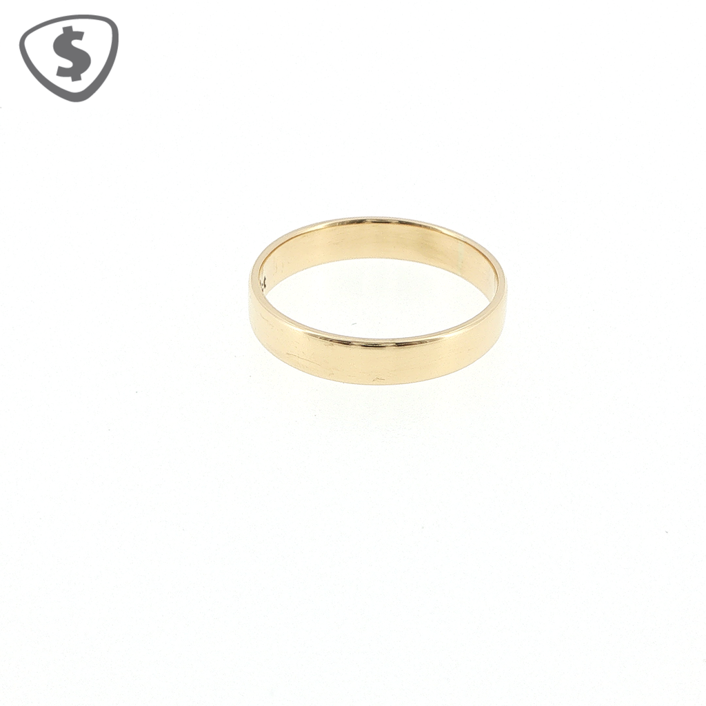 Polished 18ct Yellow Gold Flat Wedding Band