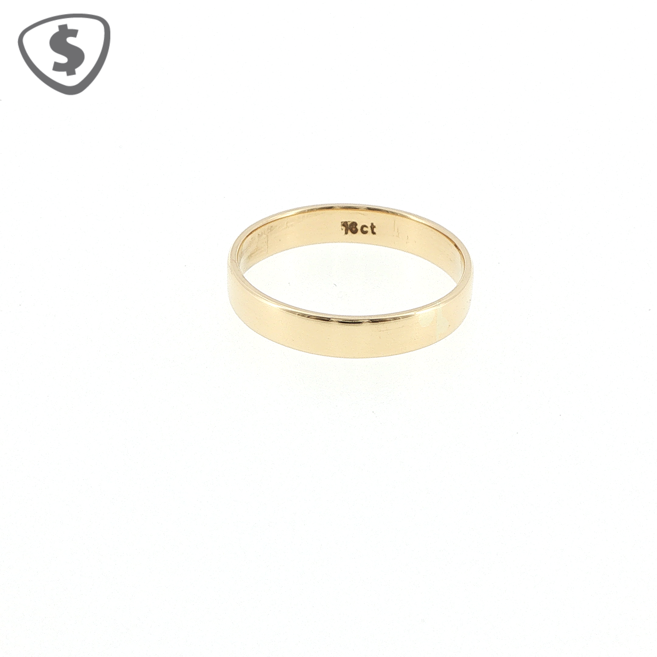 Polished 18ct Yellow Gold Flat Wedding Band