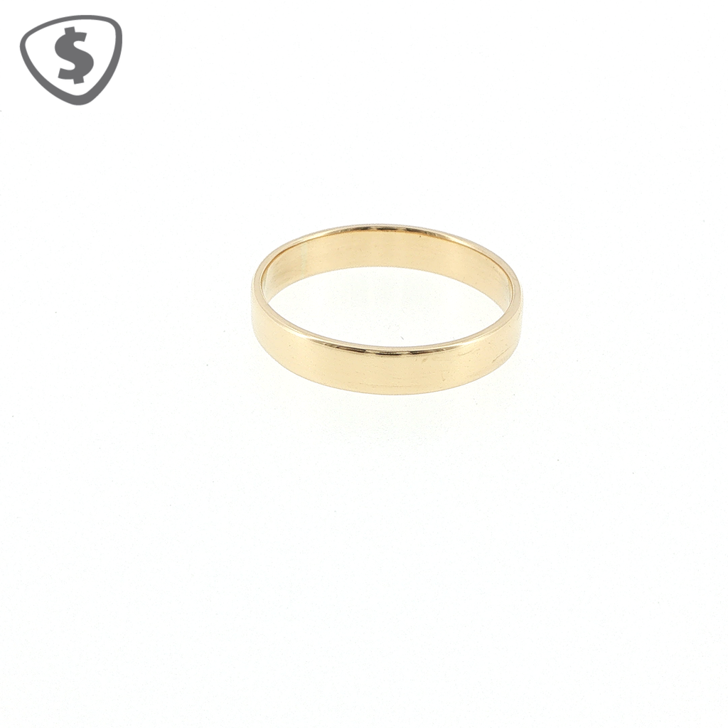 Polished 18ct Yellow Gold Flat Wedding Band