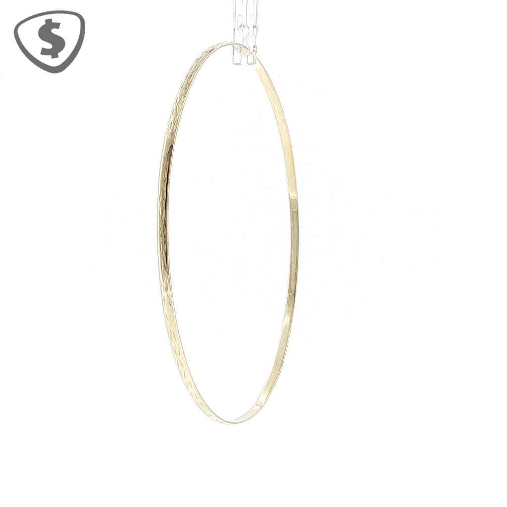 9ct Yellow Gold 2mm Hammered Bangle