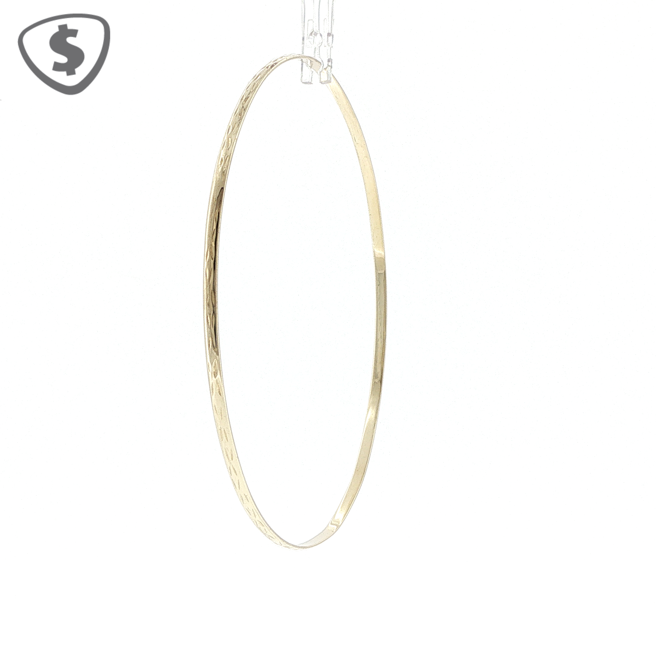 9ct Yellow Gold 2mm Hammered Bangle