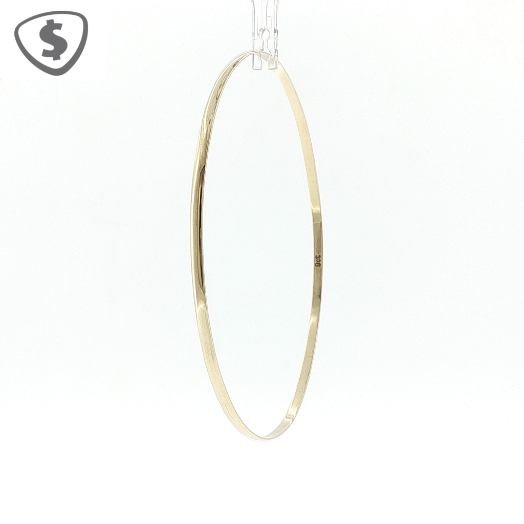 9ct Yellow Gold 2mm Slip On Bangle