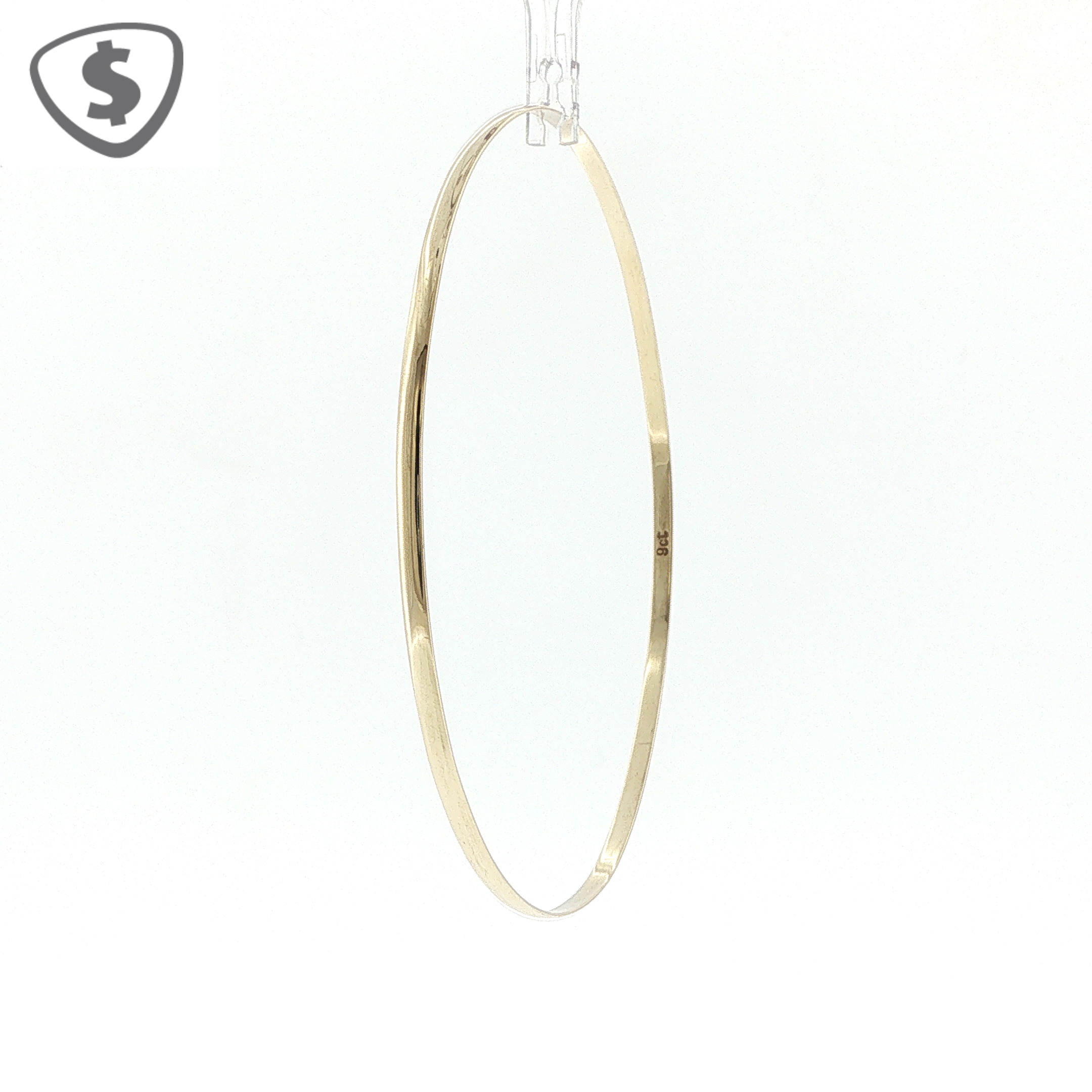 9ct Yellow Gold 2mm Slip On Bangle
