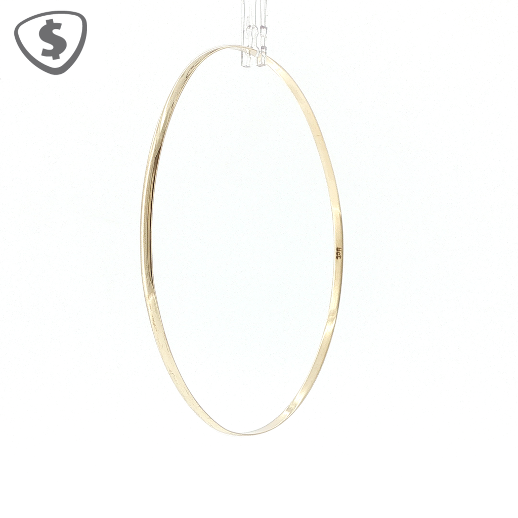 9ct Yellow Gold 2mm Slip On Bangle