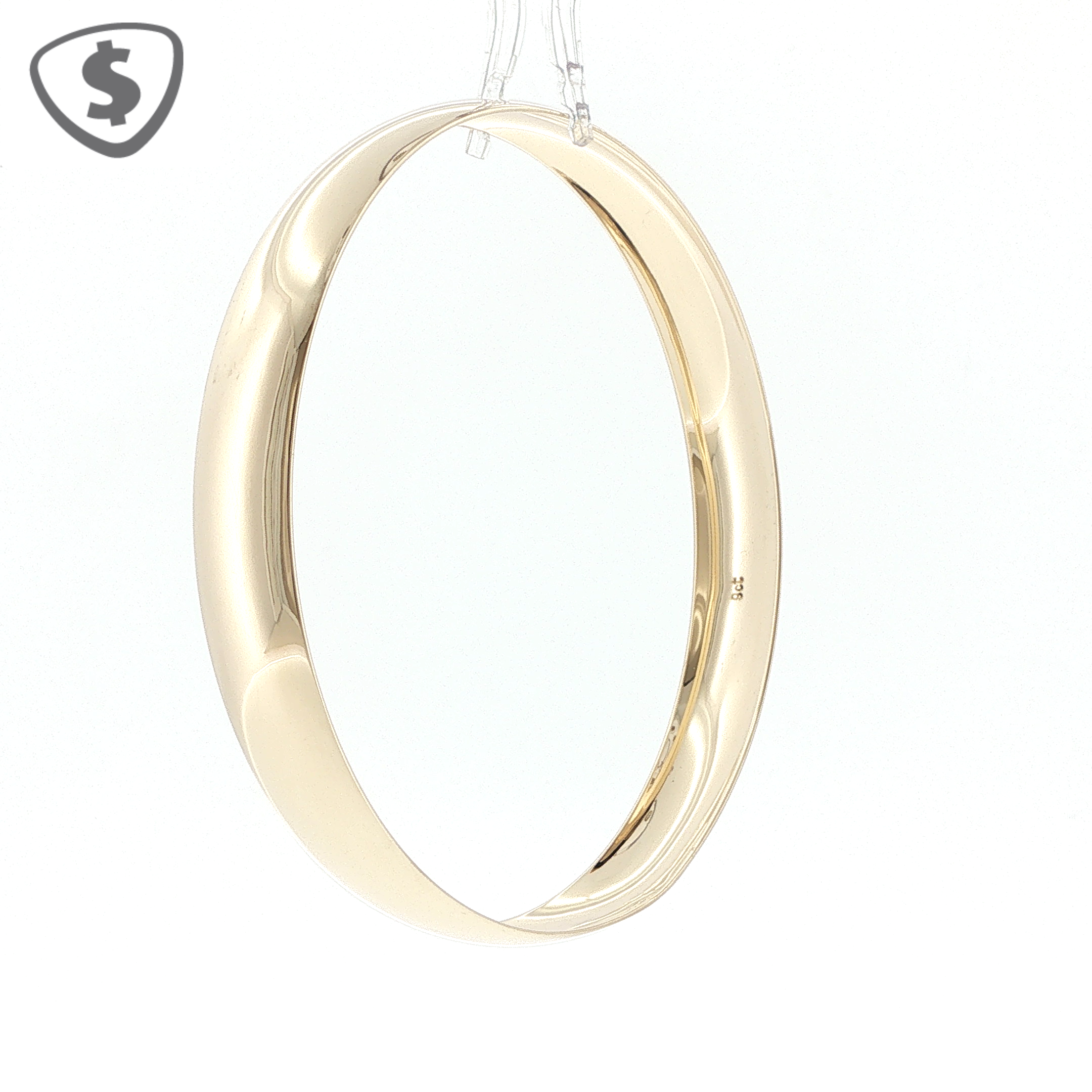9ct Yellow Gold 9mm Slip On Bangle