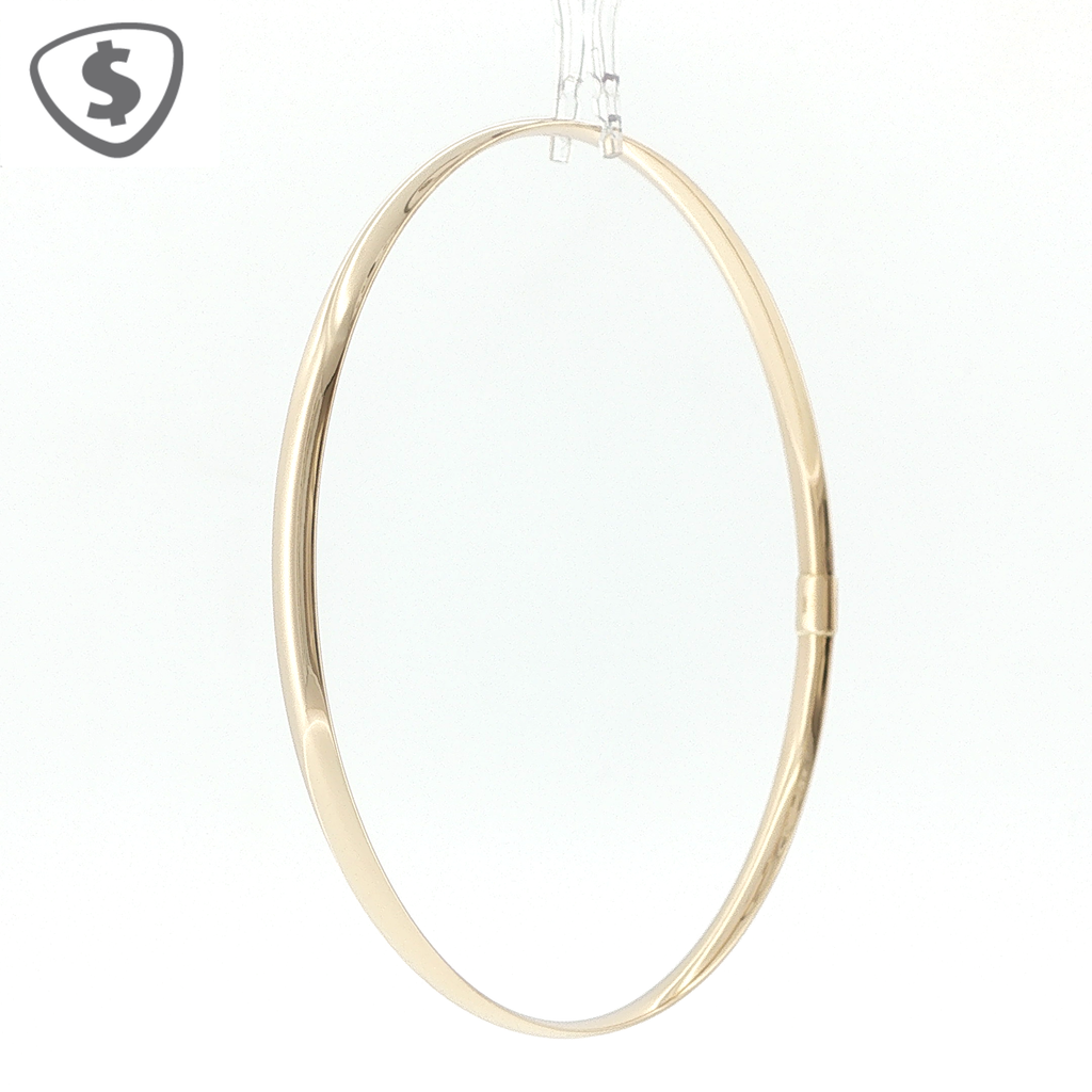 14ct Yellow Gold 4mm Slip On Bangle