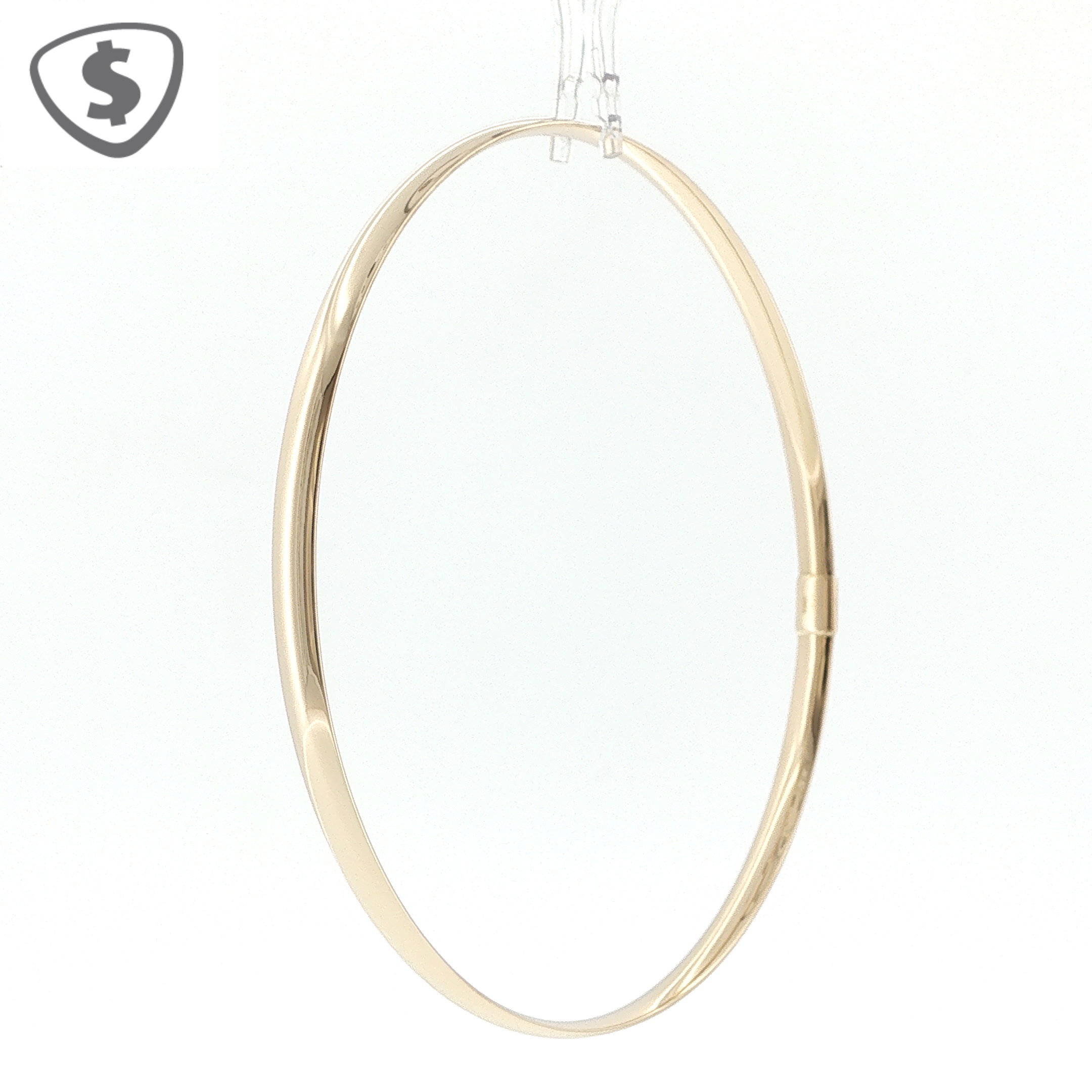 14ct Yellow Gold 4mm Slip On Bangle