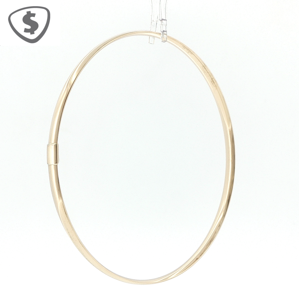 14ct Yellow Gold 4mm Slip On Bangle