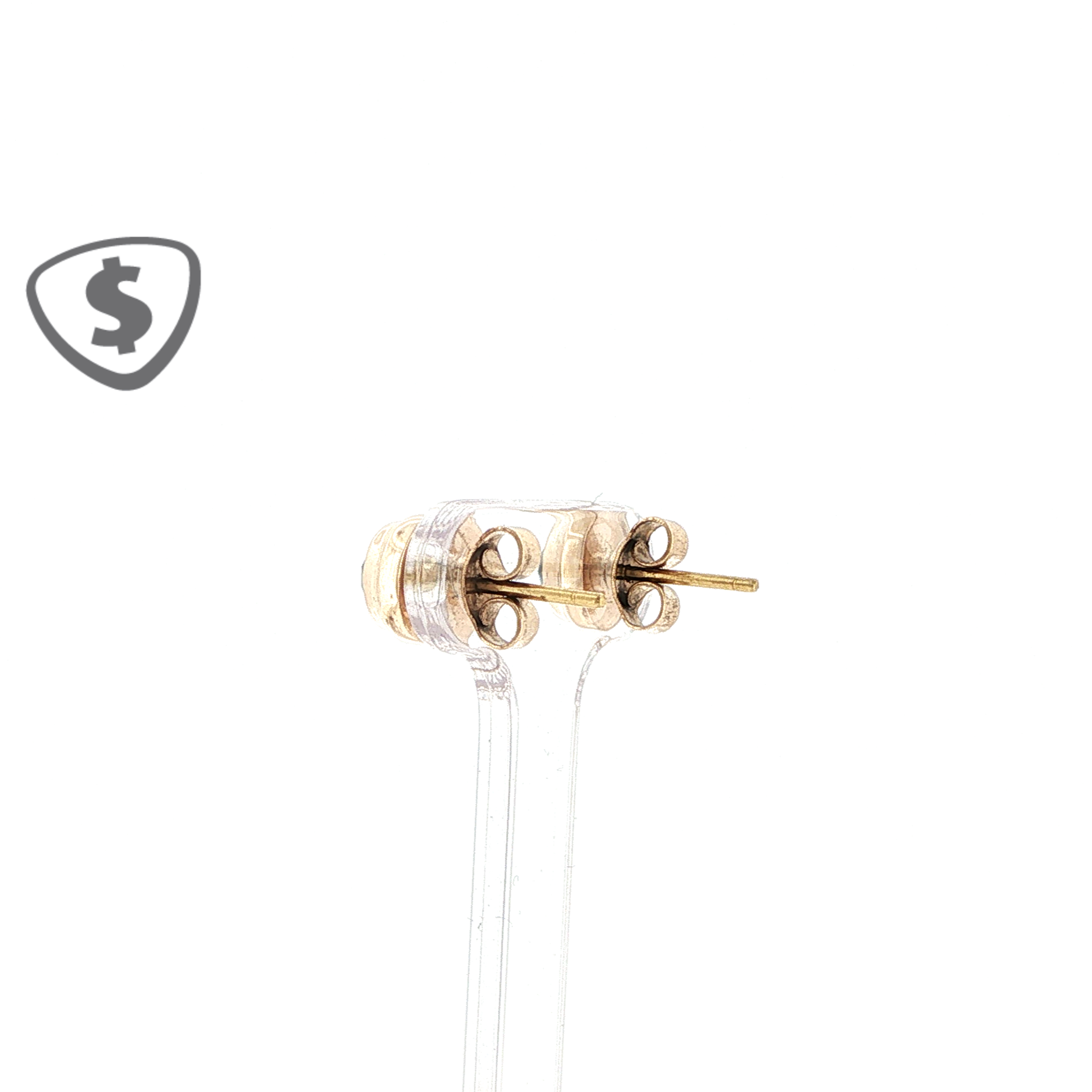 9ct Yellow Gold Blue Cubix Zirconia Stud Earrings