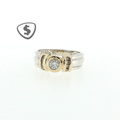 9ct White and Yellow Gold Solitaire Engagement Ring
