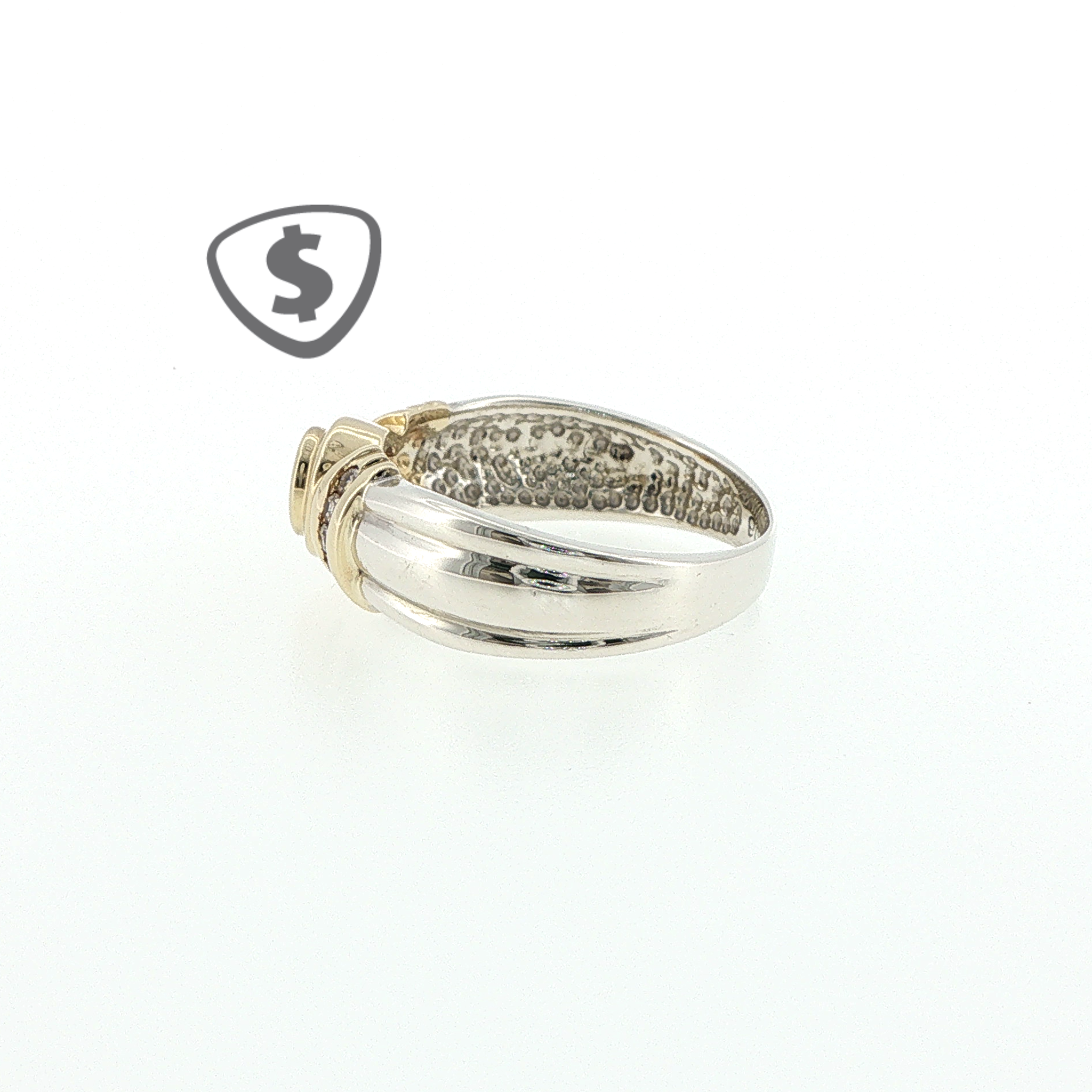 9ct White and Yellow Gold Solitaire Engagement Ring