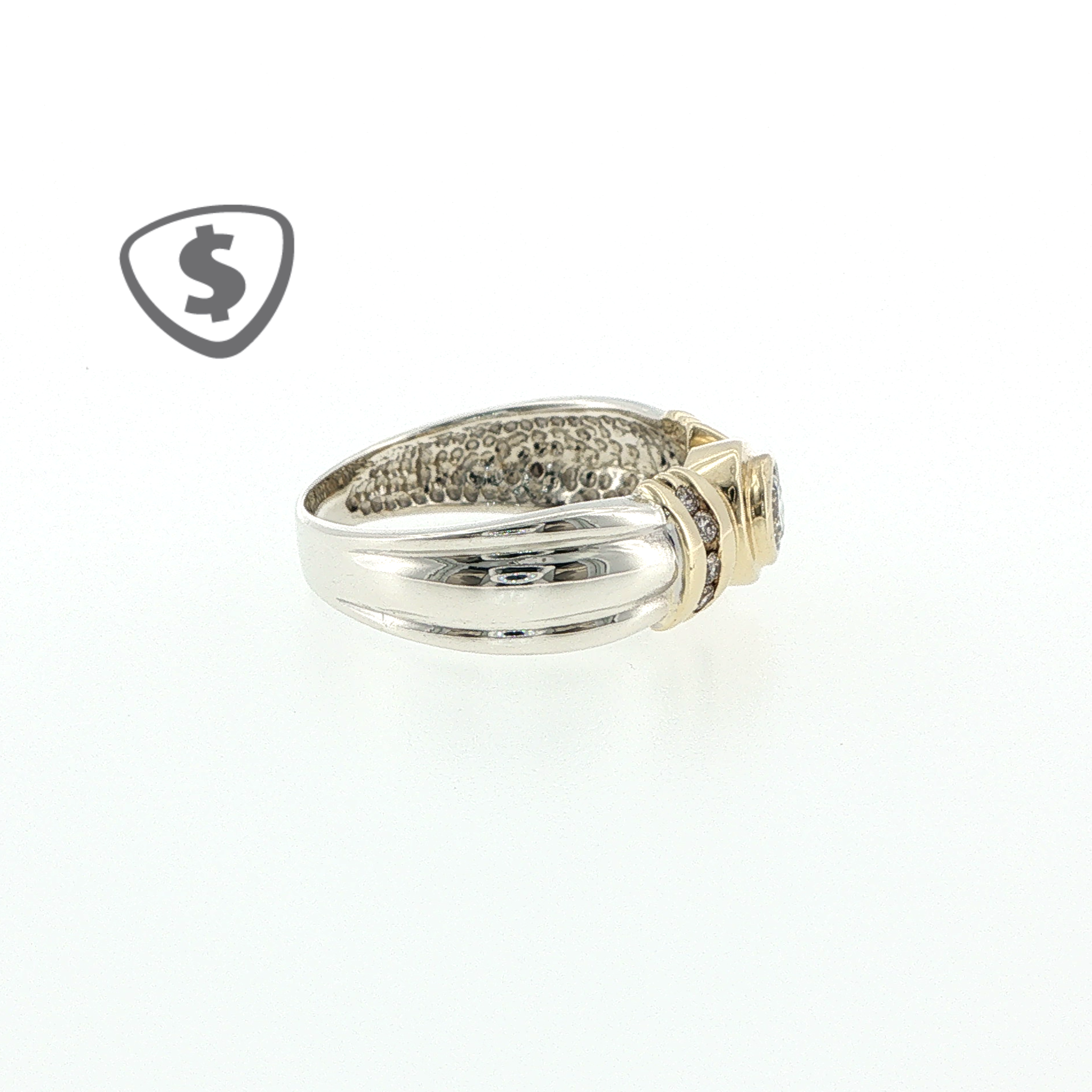 9ct White and Yellow Gold Solitaire Engagement Ring