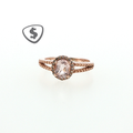 9ct Rose Gold Halo Engagement Ring