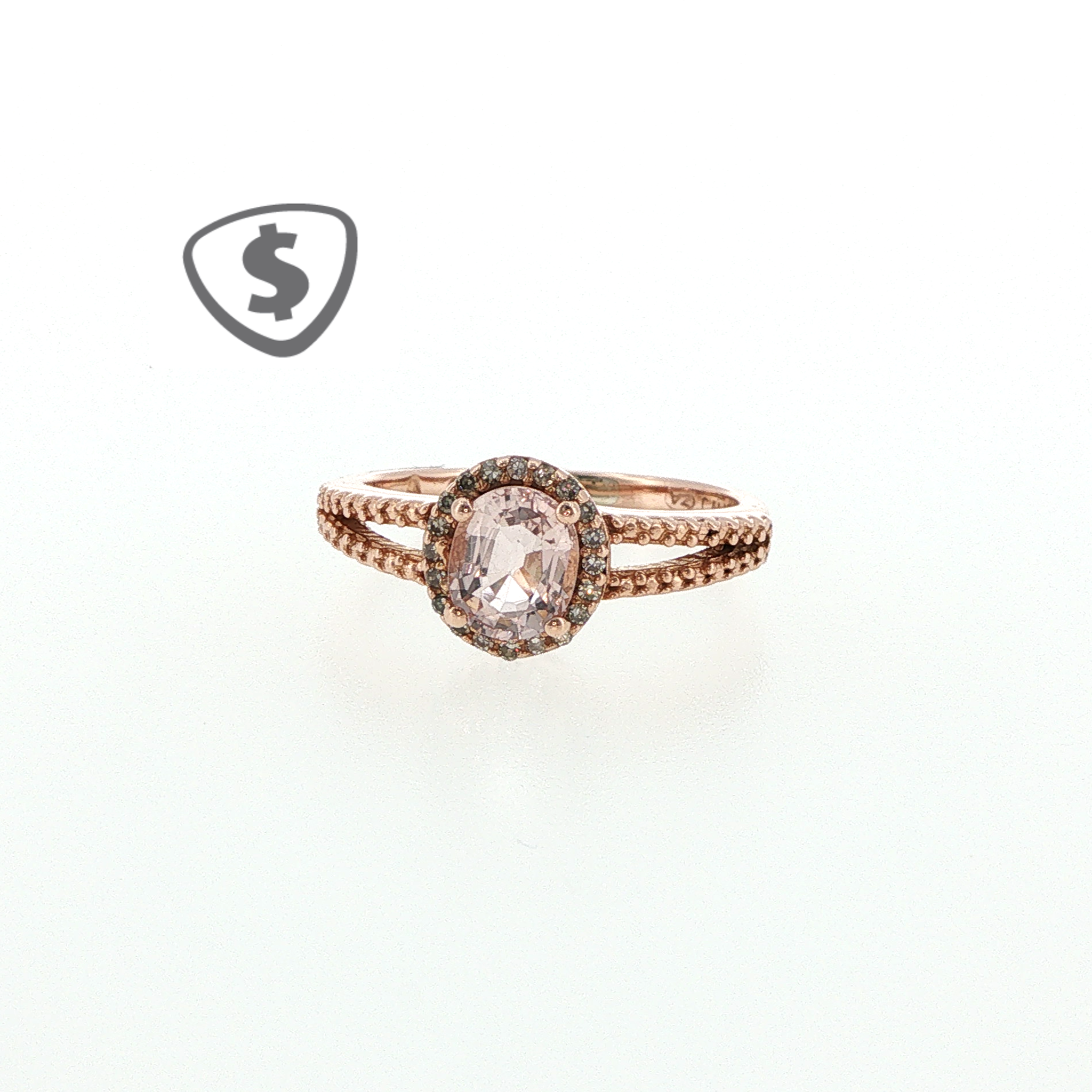 9ct Rose Gold Halo Engagement Ring