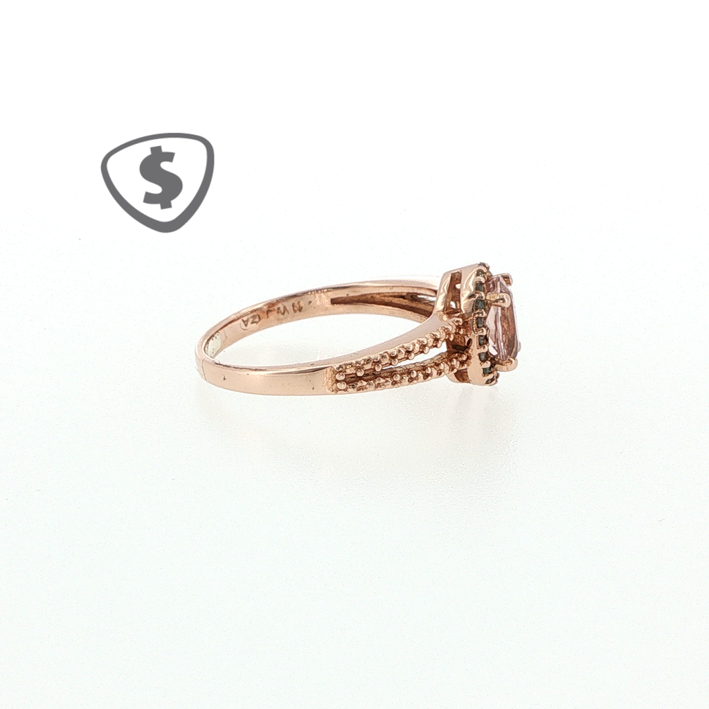 9ct Rose Gold Halo Engagement Ring