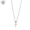 9ct White Gold Cross Pendant Necklace