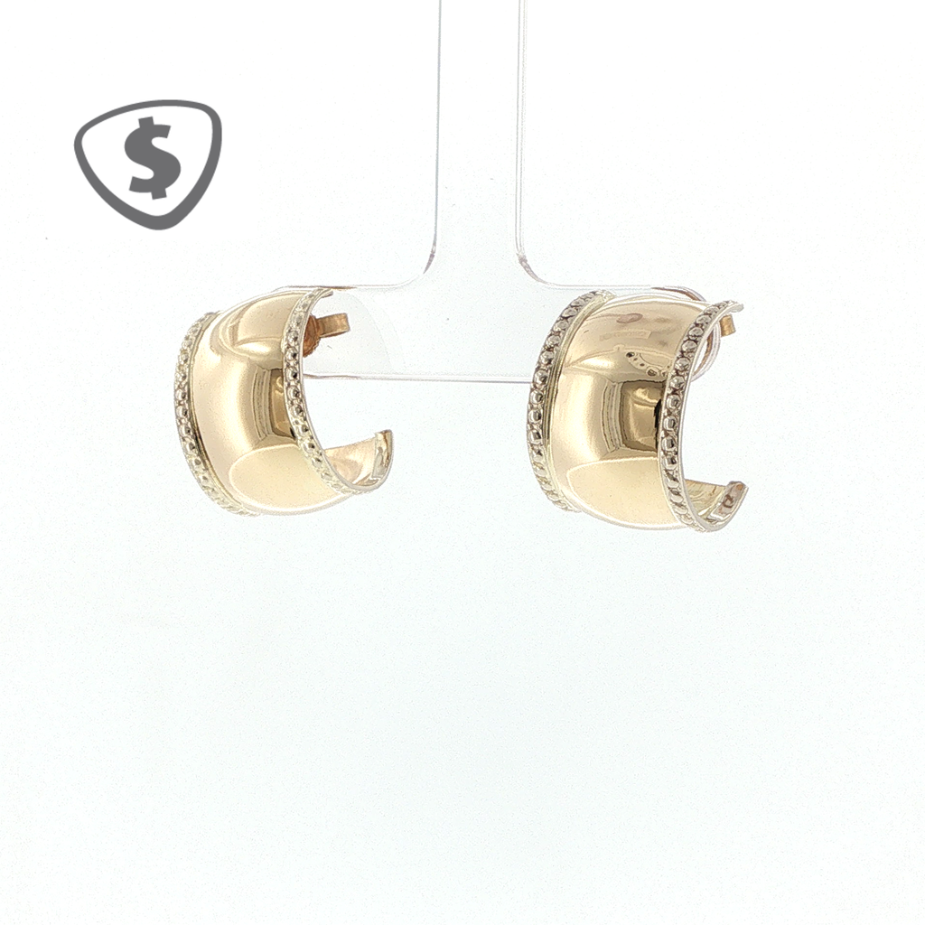 9ct Yellow and White Gold Earrings